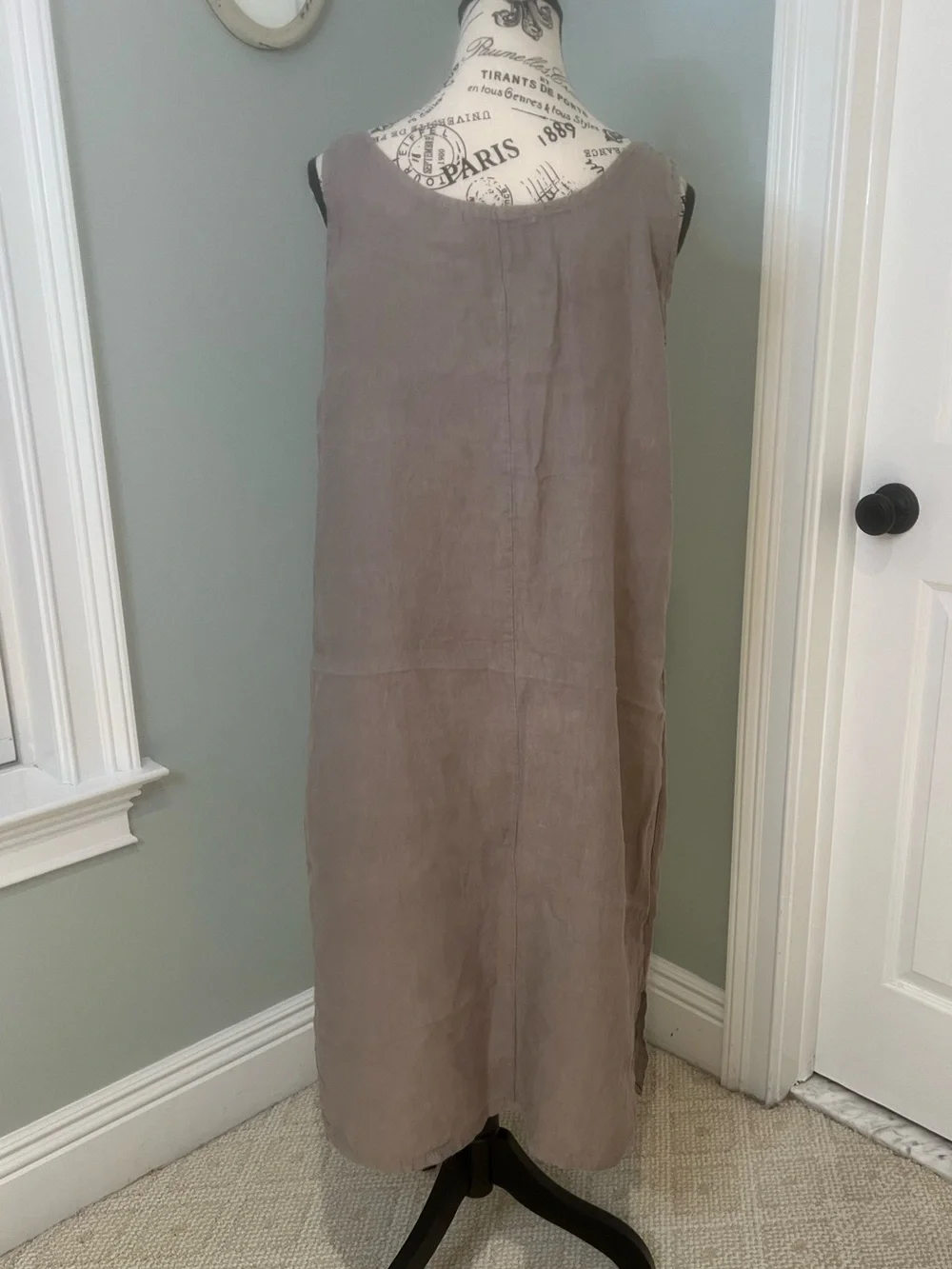 Valentina Naldi Gray sleeveless linen tank Dress | Size M | Like New - Picture 4 of 14